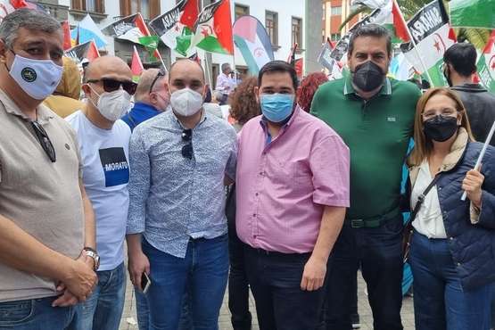 Telde secunda en la capital la concentración por la autodeterminación del pueblo saharaui/TA, Acfi Press y José Manuel García.